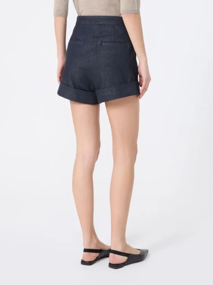 Denim-look cotton shorts, midnightblue