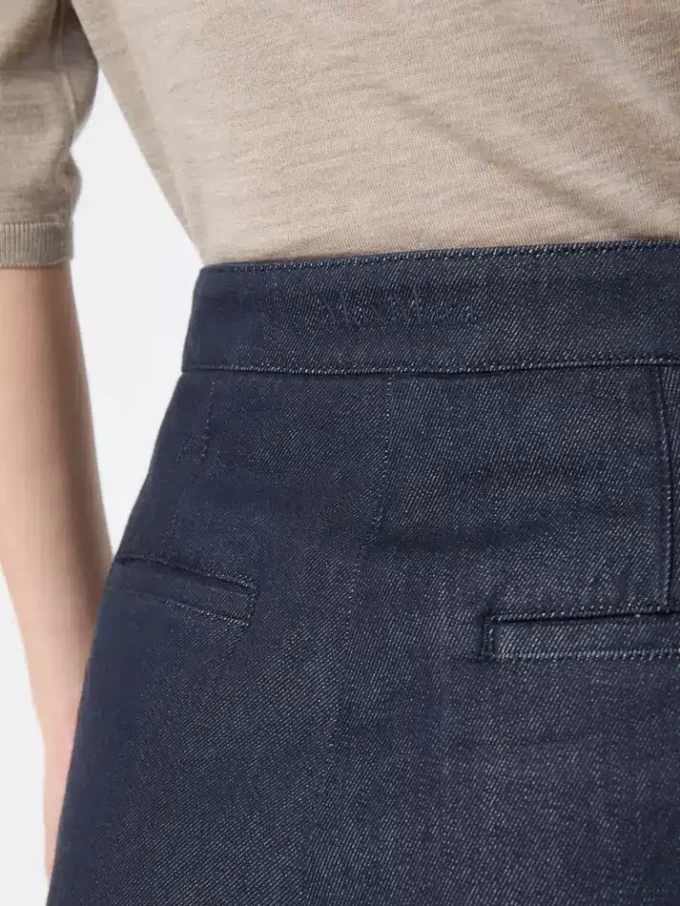 Denim-look cotton shorts, midnightblue