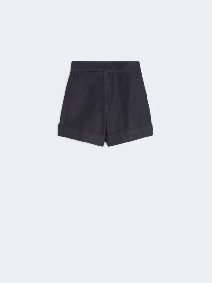 Denim-look cotton shorts, midnightblue