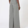 Denim wide-leg trousers, black