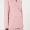 Double-breasted stretch wool blazer, antique rose Double-breasted stretch wool blazer, antique rose