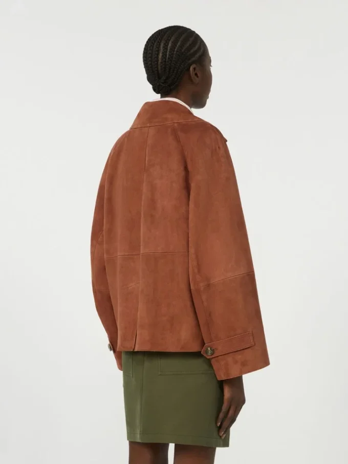 Double-breasted suede jacket, terra cotta Double-breasted suede jacket, terra cotta