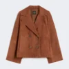 Double-breasted suede jacket, terra cotta Double-breasted suede jacket, terra cotta