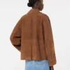 Double-breasted suede jacket, tobacco Double-breasted suede jacket, tobacco