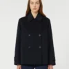 Double-breasted wool-blend pea coat, navy Double-breasted wool-blend pea coat, navy