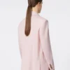 Double-breasted wool, mohair and silk blazer, beige pink