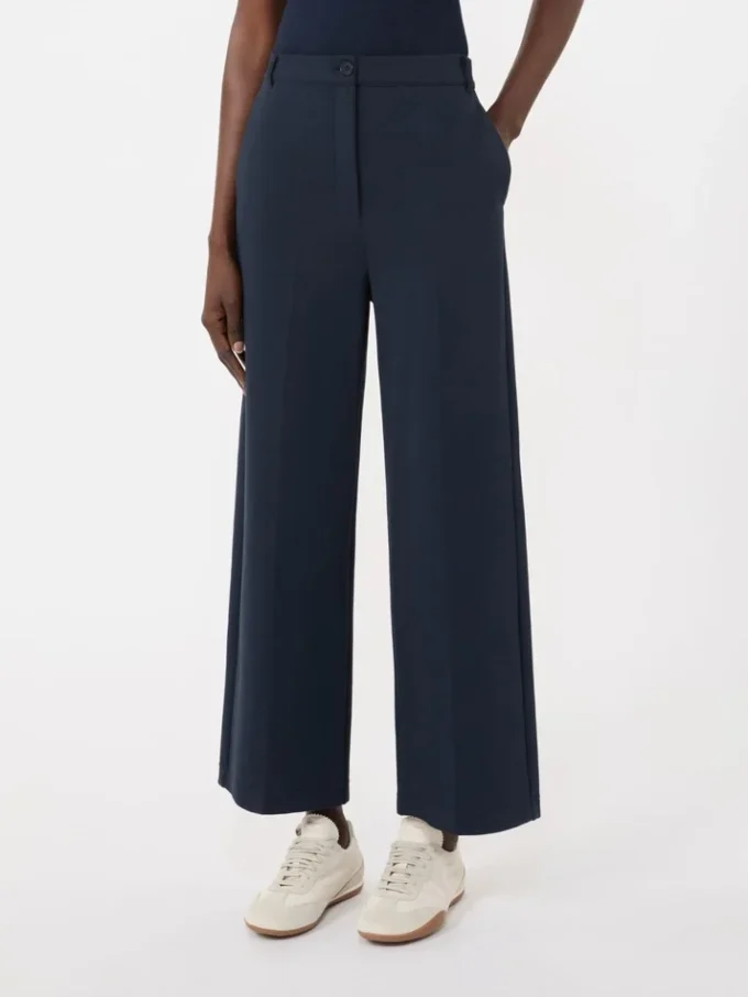 Double-faced jersey trousers, navy