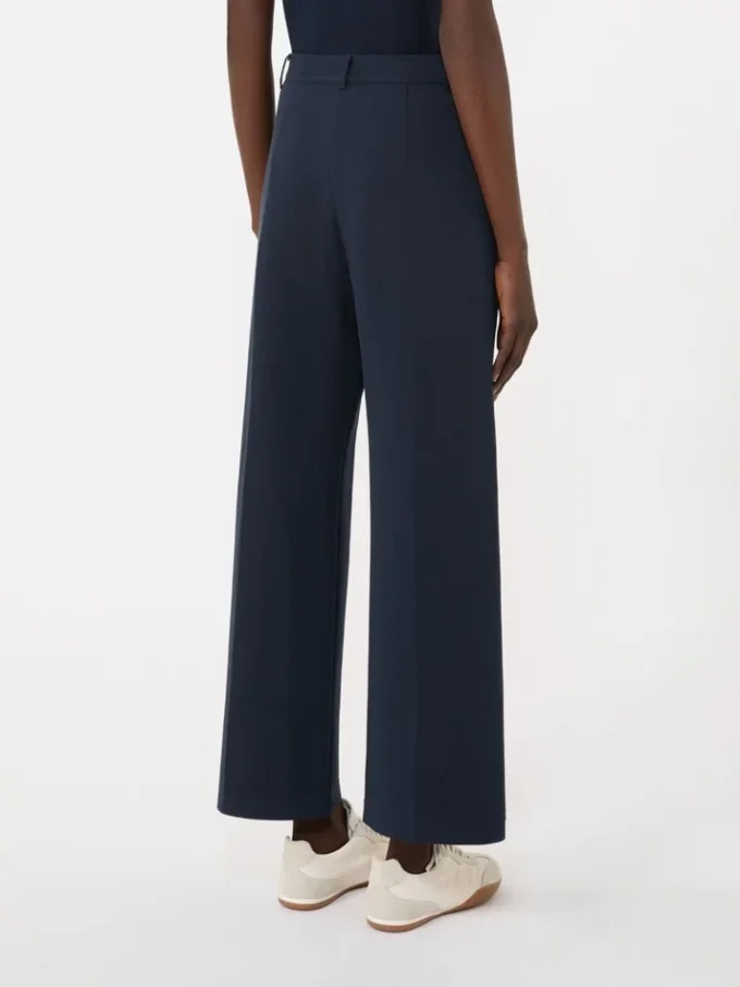 Double-faced jersey trousers, navy