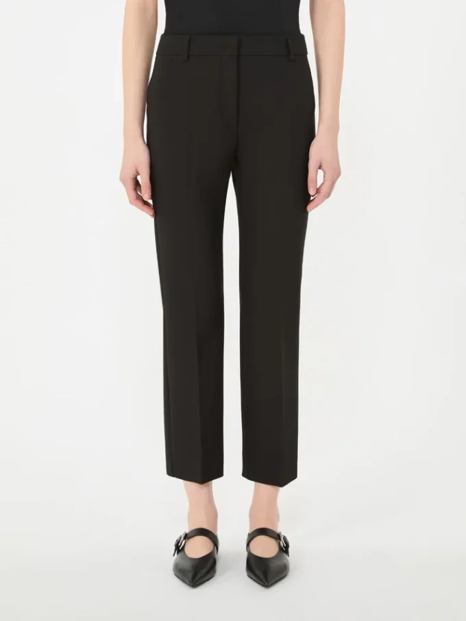 Double-faced viscose canvas trousers, black Double-faced viscose canvas trousers, black