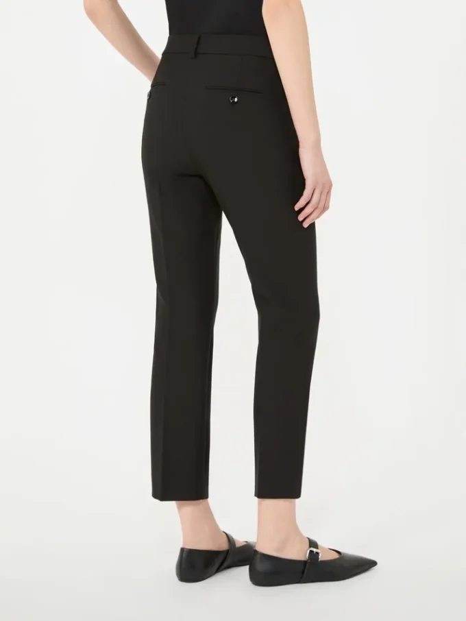 Double-faced viscose canvas trousers, black Double-faced viscose canvas trousers, black