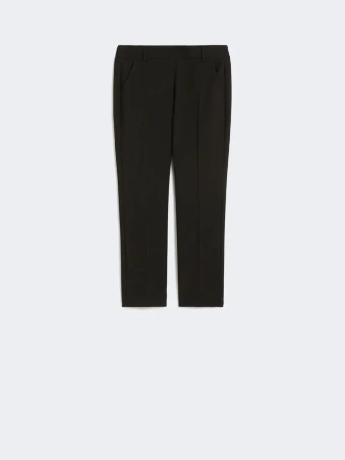 Double-faced viscose canvas trousers, black Double-faced viscose canvas trousers, black