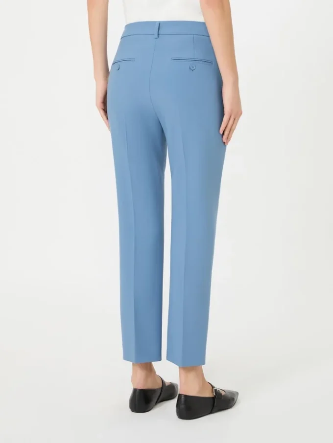 Double-faced viscose canvas trousers, light blue