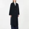 Double-faced wool-blend coat, navy