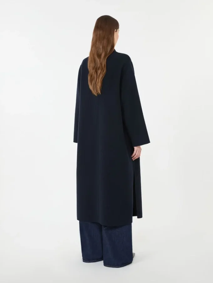 Double-faced wool-blend coat, navy