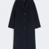 Double-faced wool-blend coat, navy