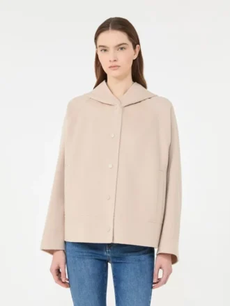 Double-faced wool-blend coat, sand
