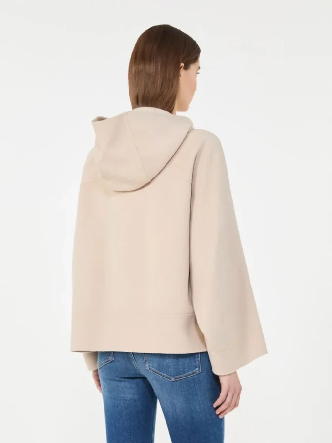 Double-faced wool-blend coat, sand