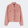 Double-faced wool-blend jacket, antique rose