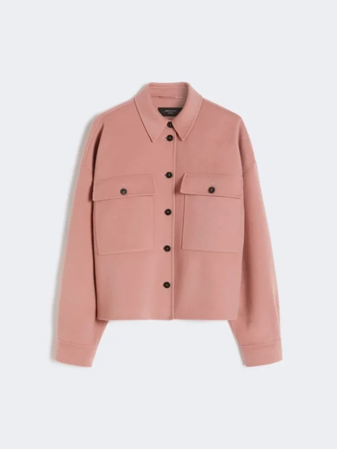 Double-faced wool-blend jacket, antique rose