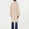 Double-faced wool-blend robe coat, sand