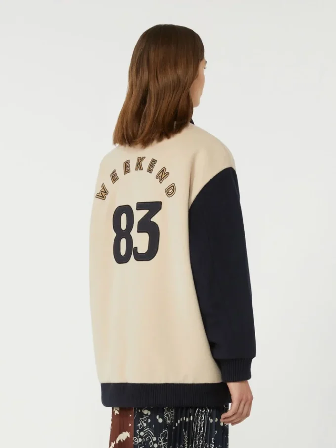 Double-faced wool bomber jacket, sand