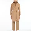 Double-faced wool robe coat, camel