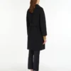 Double-faced wool robe coat, midnightblue