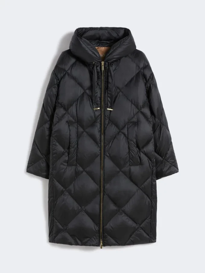Down jacket in iridescent water-repellent fabric, black Down jacket in iridescent water-repellent fabric, black
