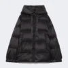 Down jacket in water-repellent canvas, black