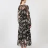 Dress in printed chiffon, black