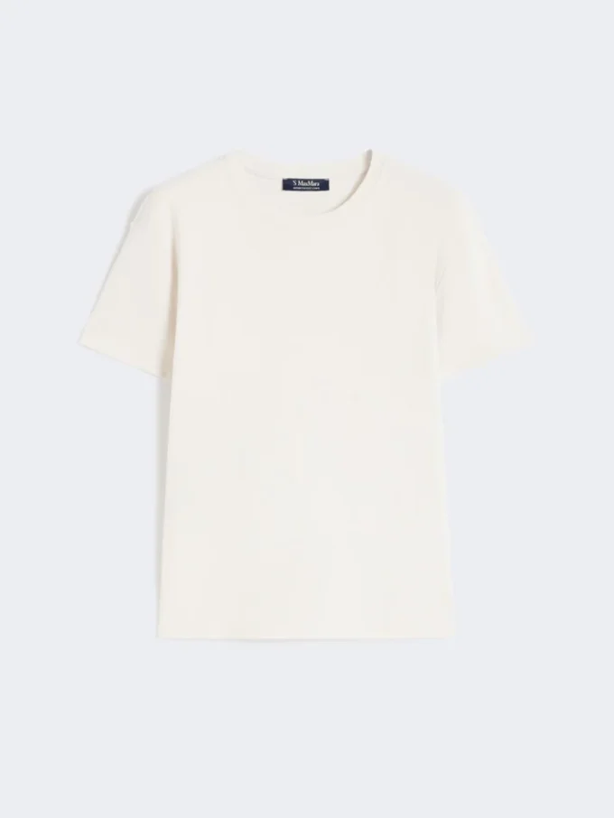 Embroidered jersey t-shirt, sand