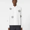 Embroidered poplin shirt, optical white