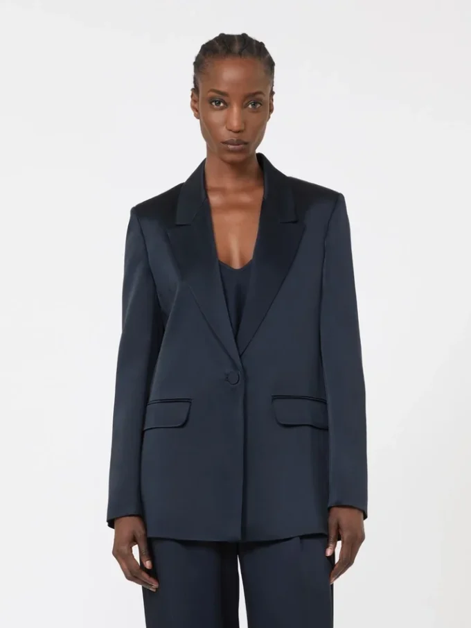 Envers satin blazer, midnightblue Envers satin blazer, midnightblue