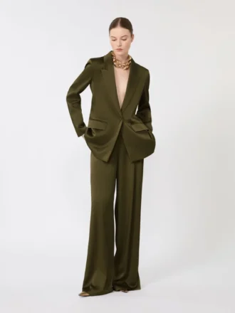 Envers satin trousers, moss green