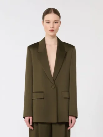 Envers satin blazer, moss green