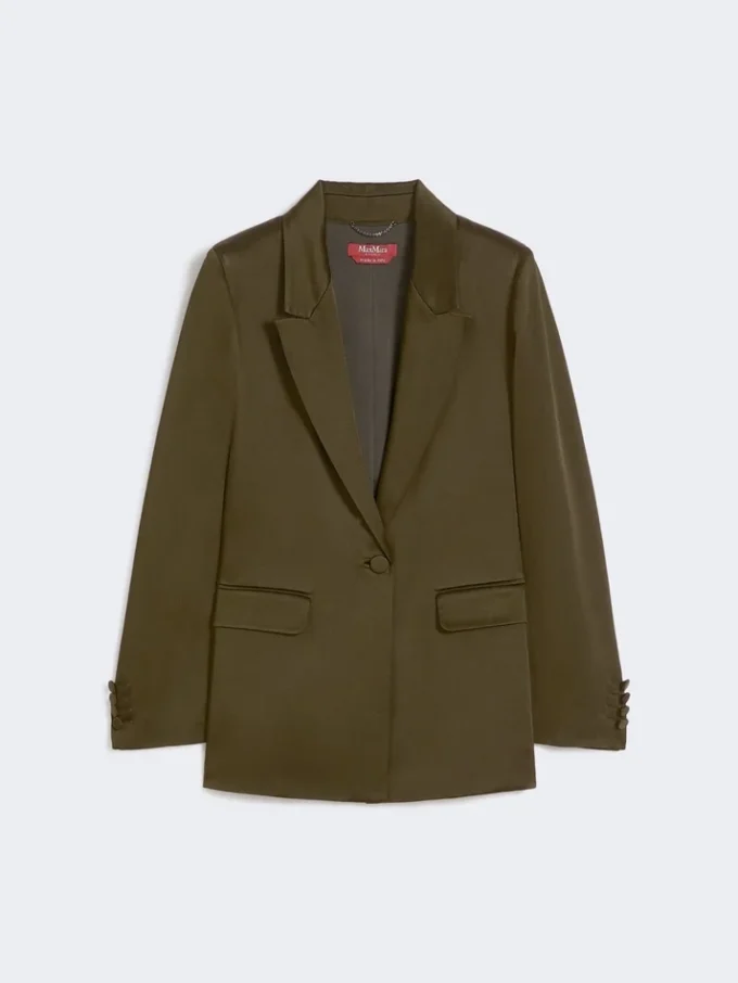 Envers satin blazer, moss green