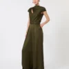 Envers satin jumpsuit, moss green Envers satin jumpsuit, moss green