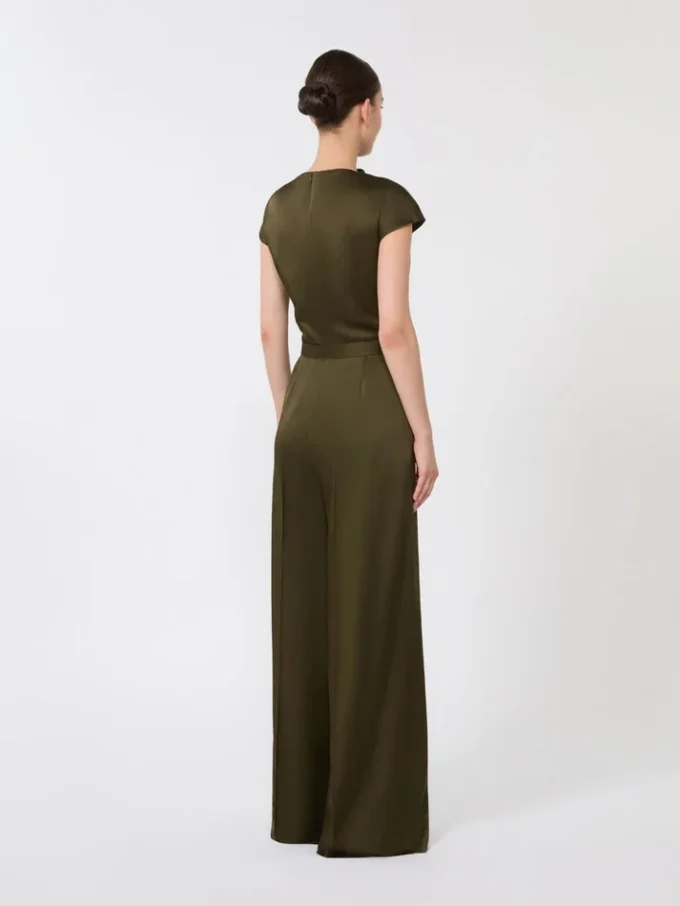 Envers satin jumpsuit, moss green Envers satin jumpsuit, moss green