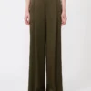 Envers satin trousers, moss green