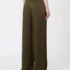 Envers satin trousers, moss green
