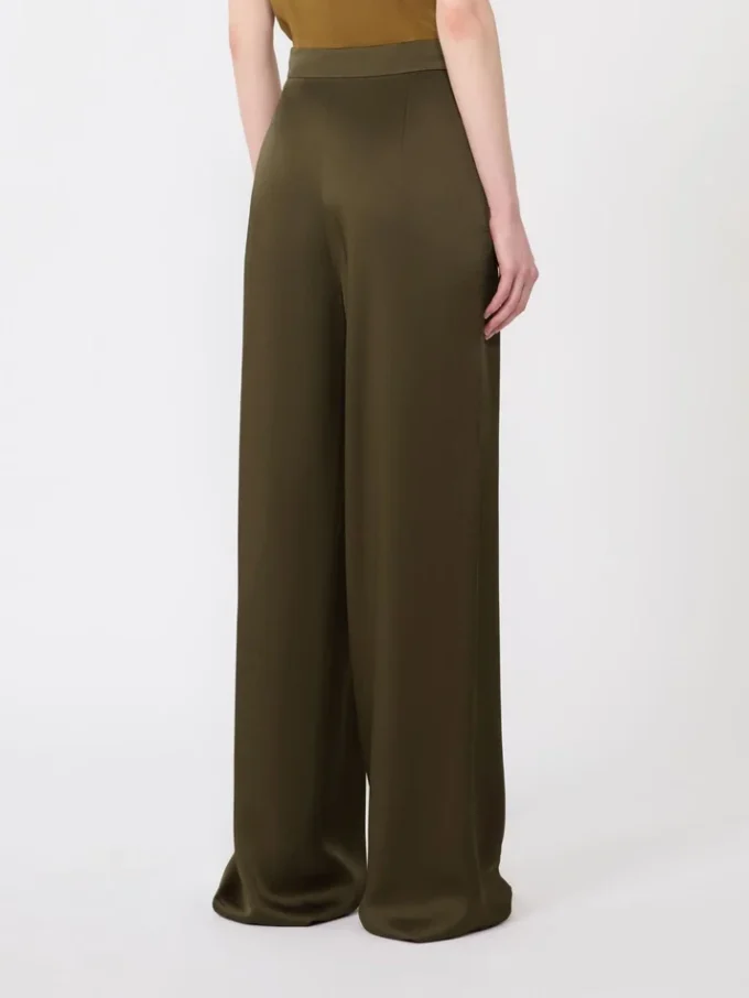 Envers satin trousers, moss green