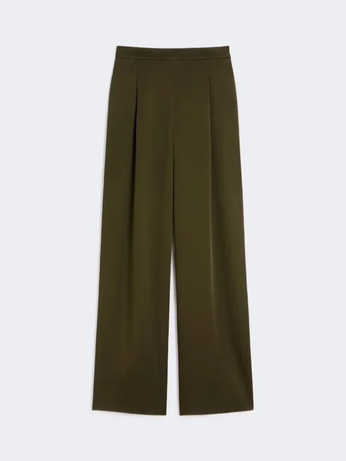 Envers satin trousers, moss green