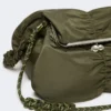Extra-large technical gabardine pasticcino bag, sage green