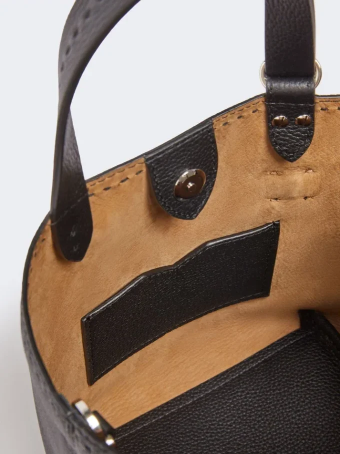 Extra-small leather archetipo bag, black