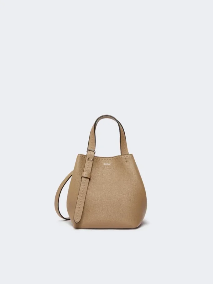 Extra-small leather archetipo bag, mud