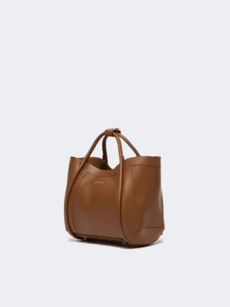 Extra-small leather marine bag, brown bronze
