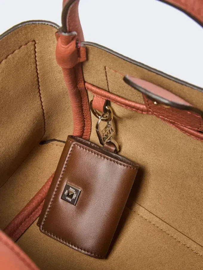 Extra-small leather marine bag, rust