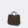 Extra-small marine bag in diamond-patterned basketweave, dark brown