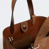 Extra-small split leather archetipo bag, dark brown
