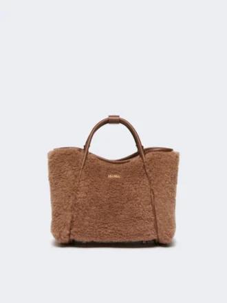 Extra-small teddy-fabric marine bag, camel